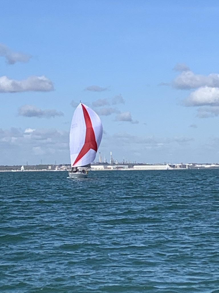 Heading down the final leg in Race 2